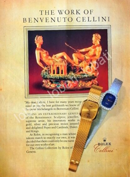 CARTEL ANTIGUO ORIGINAL DE RELOJES ROLEX CELLINI 1980s / 87