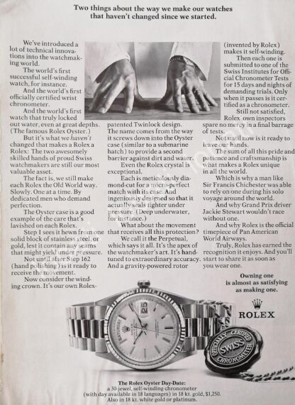 CARTEL ANTIGUO ORIGINAL DE RELOJES ROLEX OYSTER PERPETUAL 1980s / 81