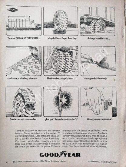 CARTEL ANTIGUO ORIGINAL DE LLANTAS GOODYEAR 1965 /139