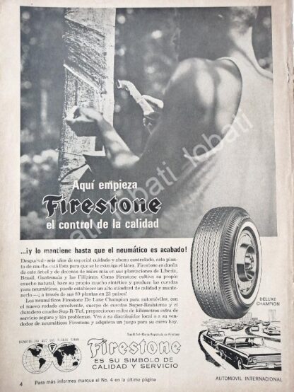 CARTEL ANTIGUO ORIGINAL DE LLANTAS FIRESTONE 1965 /138