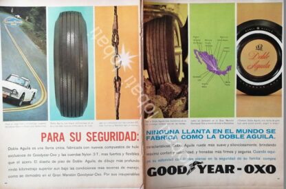 CARTEL ANTIGUO ORIGINAL DE LLANTAS GOODYEAR DOBLE AGUILA 1964 /101