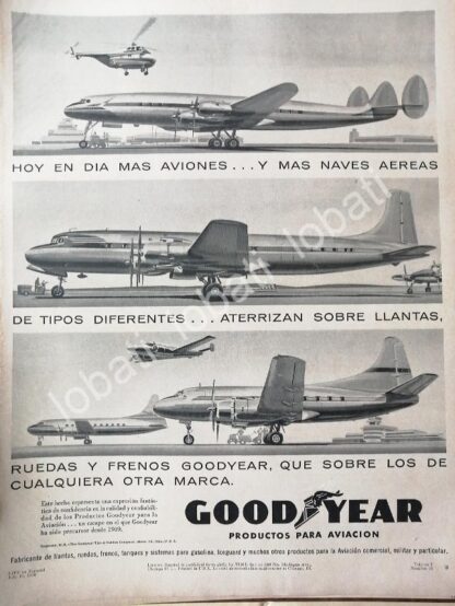 CARTEL ANTIGUO ORIGINAL DE DE LLANTAS GOOD YEAR 1956 /N87