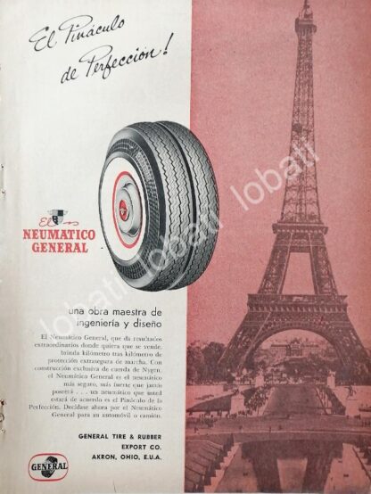 CARTEL ANTIGUO ORIGINAL DE LLANTAS GENERAL TIRE & RUBER 1959 /N71