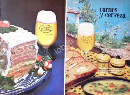 CARTEL ANTIGUO ORIGINAL DE SET DE 6 AFICHES CERVEZA CARTA BLANCA 1969-1973 /179 - Imagen 5