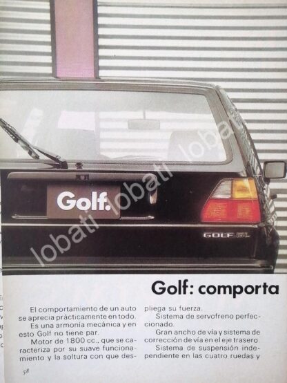 CARTEL ANTIGUO ORIGINAL DE AUTOS VOLKSWAGEN GOLF GL 1995 /686