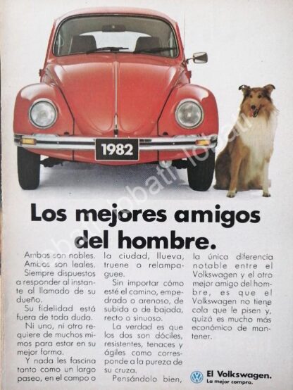 CARTEL ANTIGUO ORIGINAL DE AUTOS VOLKSWAGEN VOCHO 1982 /686