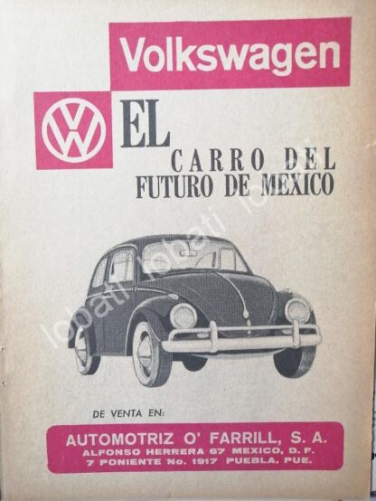 CARTEL ANTIGUO ORIGINAL DE AUTOS VOLKSWAGEN VOCHO 1965 /682