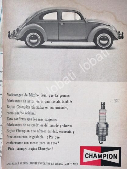 CARTEL ANTIGUO ORIGINAL DE BUJIAS CHAMPION Y AUTOS VOLKSWAGEN VOCHO 1971 /672