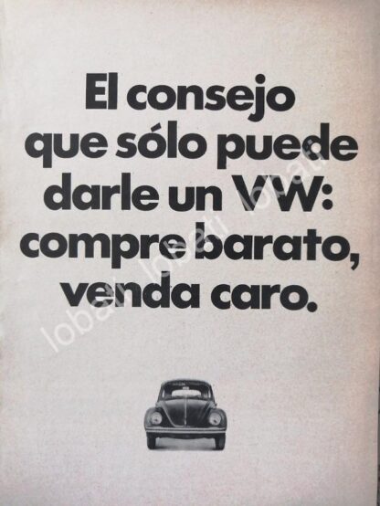 CARTEL ANTIGUO ORIGINAL DE AUTOS VOLKSWAGEN VOCHO 1971 /670