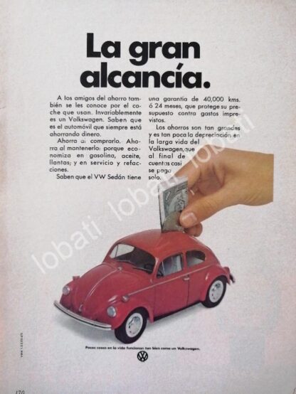 CARTEL ANTIGUO ORIGINAL DE AUTOS VOLKSWAGEN VOCHO 1973 /669