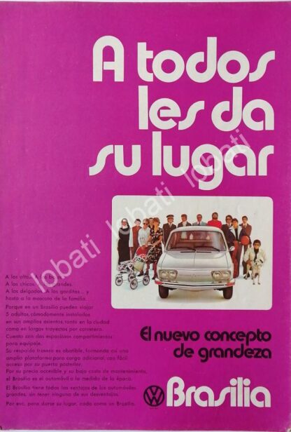 CARTEL ANTIGUO ORIGINAL DE LANZAMIENTO DE VOLKSWAGEN BRASILIA 1974 /665