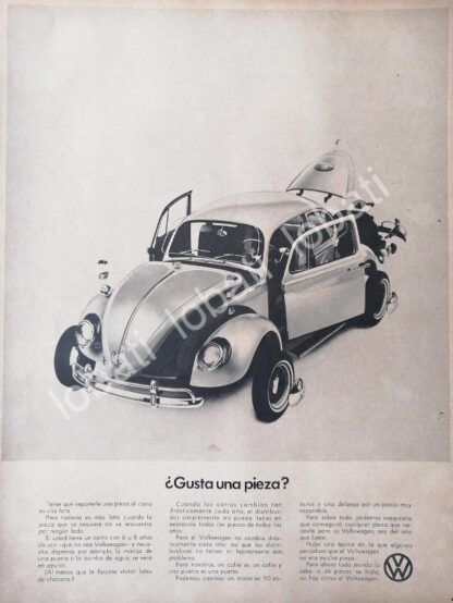 CARTEL ANTIGUO ORIGINAL DE AUTOS VOLKSWAGEN VOCHO 1969 /662 (T. GRANDE)