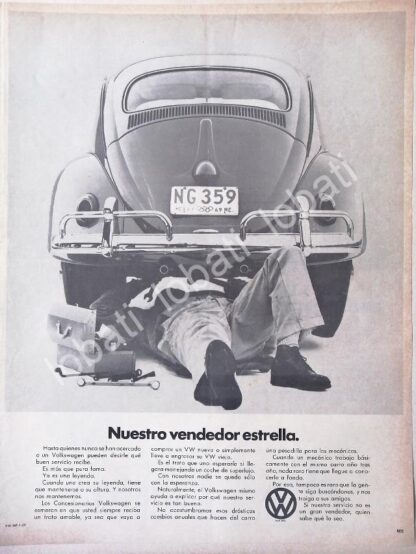 CARTEL ANTIGUO ORIGINAL DE AUTOS VOLKSWAGEN VOCHO 1969 /660 (T. GRANDE)