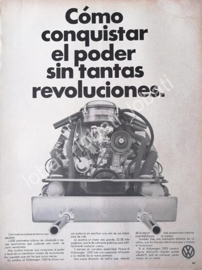 CARTEL ANTIGUO ORIGINAL DE AUTOS VOLKSWAGEN VOCHO 1969 /656 (T. GRANDE)