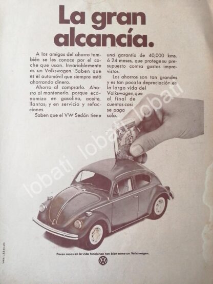 CARTEL ANTIGUO ORIGINAL DE AUTOS VOLKSWAGEN VOCHO 1973 /644