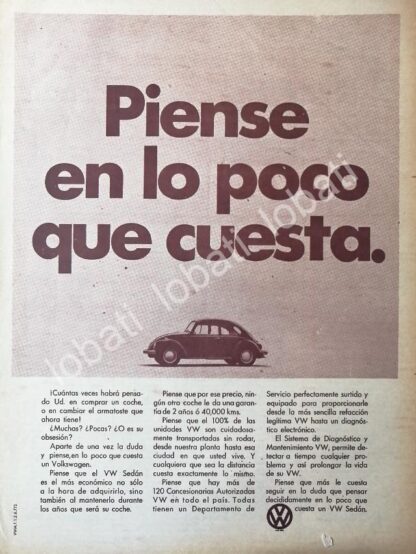 CARTEL ANTIGUO ORIGINAL DE AUTOS VOLKSWAGEN VOCHO 1965 /642