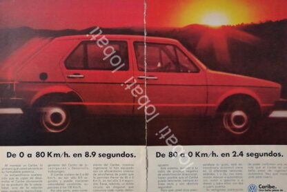 CARTEL ANTIGUO ORIGINAL DE AUTOS VOLKSWAGEN CARIBE 1981 /638