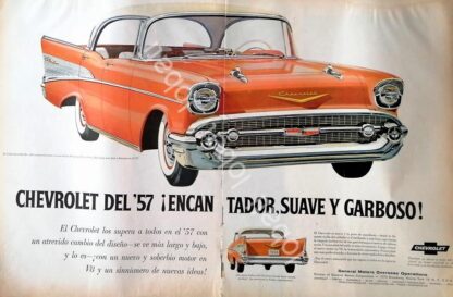 CARTEL ANTIGUO ORIGINAL DE AUTOS CHEVROLET BEL AIR SEDAN SPORT 1957 / 838