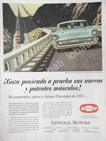 CARTEL ANTIGUO ORIGINAL DE AUTOS CHEVROLET BEL AIR SPORT COUPE 1957 / 836