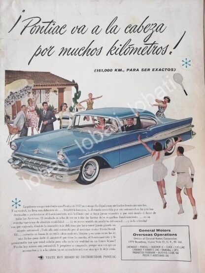 CARTEL ANTIGUO ORIGINAL DE AUTOS CHEVROLET PONTIAC STAR CHIEF 1957 / 835