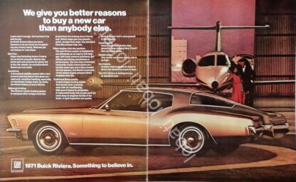 CARTEL ANTIGUO ORIGINAL DE AUTOS GM BUICK RIVIERA 1971 / 832