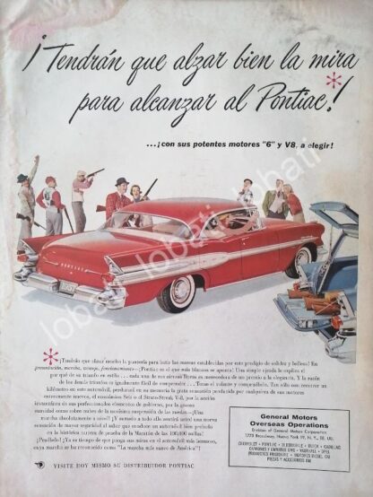 CARTEL ANTIGUO ORIGINAL DE AUTOS CHEVROLET PONTIAC STAR CHIEF 1957 / 831