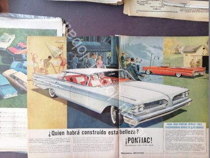 CARTEL ANTIGUO ORIGINAL DE AUTOS CHEVROLET PONTIAC PARISIENNE Y OTROS 1959 / 829