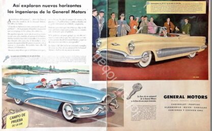 CARTEL ANTIGUO ORIGINAL DE AUTOS CHEVROLET XP-300 & LE SABRE 1953 / 825 RARO