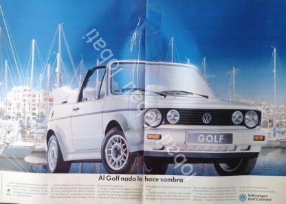 CARTEL ANTIGUO ORIGINAL DE AUTOS VW VOLKSWAGEN GOLF CABRIOLET 1991/ 815