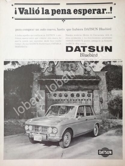 CARTEL ANTIGUO ORIGINAL DE AUTOS NISSAN DATSUN BLUEBIRD 1960 EL PRIMERO MEXICANO / 800