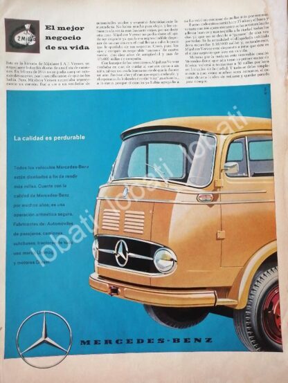 CARTEL ANTIGUO ORIGINAL DE AUTOS CAMIONES MERDEDES BENZ 1961/ 786