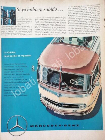 CARTEL ANTIGUO ORIGINAL DE AUTOS CAMIONES MERDEDES BENZ 1961/ 785