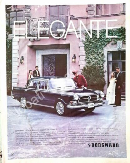 CARTEL ANTIGUO ORIGINAL DE AUTOS BORGWARD 230 1967 MONTERREY / 783 MUY RARO