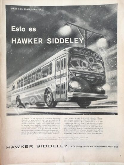 CARTEL ANTIGUO ORIGINAL DE CAMIONES AUTOBUSES HAWKER SIDDELEY 1953 / 780 MUY RARO