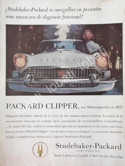 CARTEL ANTIGUO ORIGINAL DE AUTOS. STUDEBAKER CLIPPER 1957 / 775