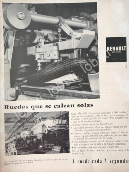 CARTEL ANTIGUO ORIGINAL DE PLANTA ARMADORA DE AUTOS RENAULT 1960s / 770