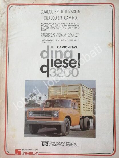 CARTEL ANTIGUO ORIGINAL DE CAMIONES DINA (DIESEL NACIONAL) 1977 /756