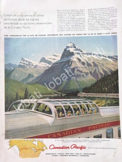 CARTEL ANTIGUO ORIGINAL DE TREN CANADIAN PACIFIC 1950s / FERROCARRILES