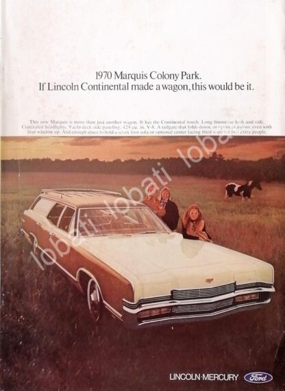 CARTEL ANTIGUO ORIGINAL DE AUTOS FORD MERCURY MARQUIS WAGON 1970 /743