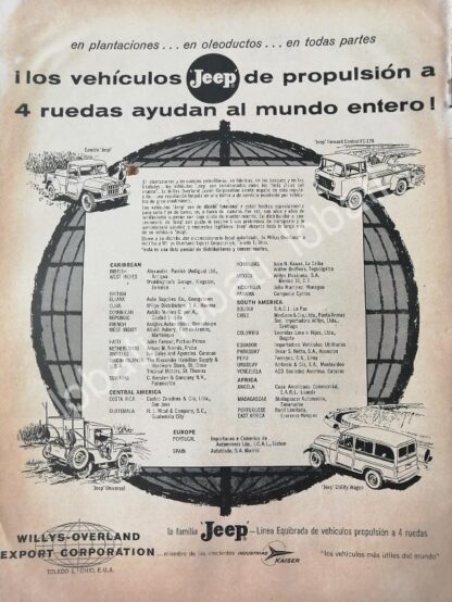 CARTEL ANTIGUO ORIGINAL DE AUTOS Y CAMIONES WILLYS 1953 / 723