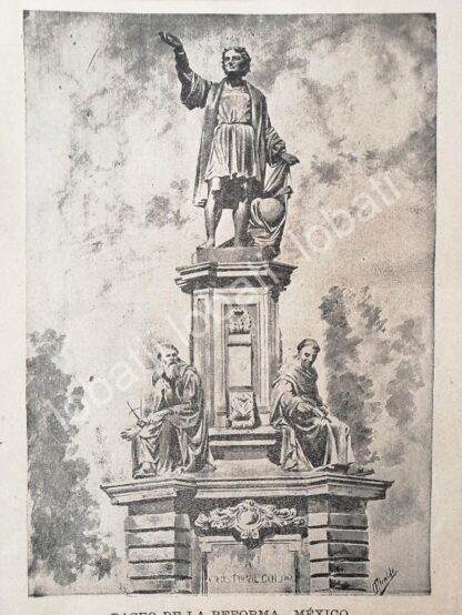 PORTADA ANTIGUA ORIGINAL  1894 MONUMENTO A COLON PASEO DE LA REFORMA / LDM - Imagen 2