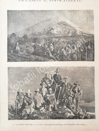 CARTEL ANTIGUO ORIGINAL DE ASCENCION AL VOLCAN POPOCATEPETL 1894 /ALPINISMO /LDM - Imagen 3