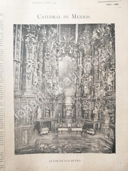 PORTADA ANTIGUA ORIGINAL  1895 CATEDRAL DE MEXICO, ALTAR DE LOS REYES / RLG - Imagen 2