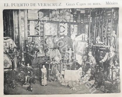 CARTEL ANTIGUO ORIGINAL DE APARADOR DE LA TIENDA EL PUERTO DE VERACRUZ 1895 /686 Y MAS