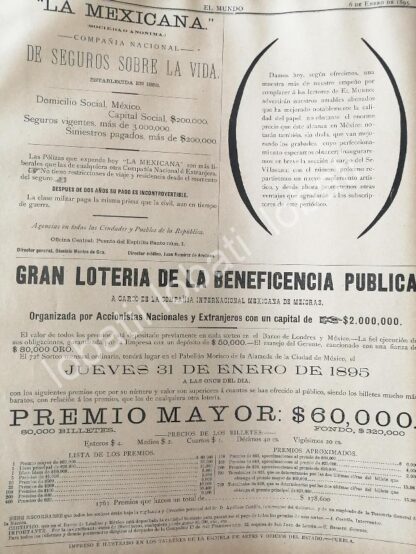 CARTEL ANTIGUO ORIGINAL DE APARADOR DE LA TIENDA EL PUERTO DE VERACRUZ 1895 /686 Y MAS - Imagen 2