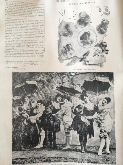 CARTEL ANTIGUO ORIGINAL DE EL CIRCO ORRIN Y EL PIANISTA GONZALO J. NUÑEZ ETC 1895