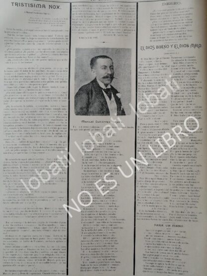 CARTEL ANTIGUO ORIGINAL DE POEMAS INEDITOS POSTUMOS DE MANUEL GUTIERREZ NAJERA FEB. 1895