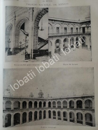 CARTEL ANTIGUO ORIGINAL DE PALACIO NACIONAL 1895 MEXICO D.F / LDM - Imagen 5