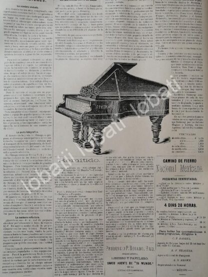 CARTEL ANTIGUO ORIGINAL DE CASA WAGNER LEVIEN Y PIANOS STEINWAY 1895 Y OTRAS