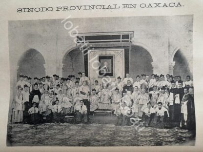 GRABADO ANTIGUO 1895 SINODO PROVINCIAL OAXACA, CAPILLA DEL CARMEN ALTO /RLG